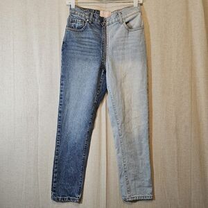 Revice Denim Yin Yang Crop Jeans Tokyo Wash Two Tone High Rise Size 27 = US 4